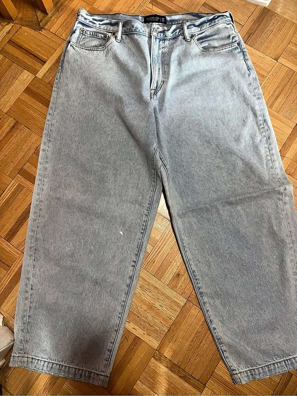 Abercrombie & Fitch Ultra Baggy Barrel Jeans Waist 38x32 Blue